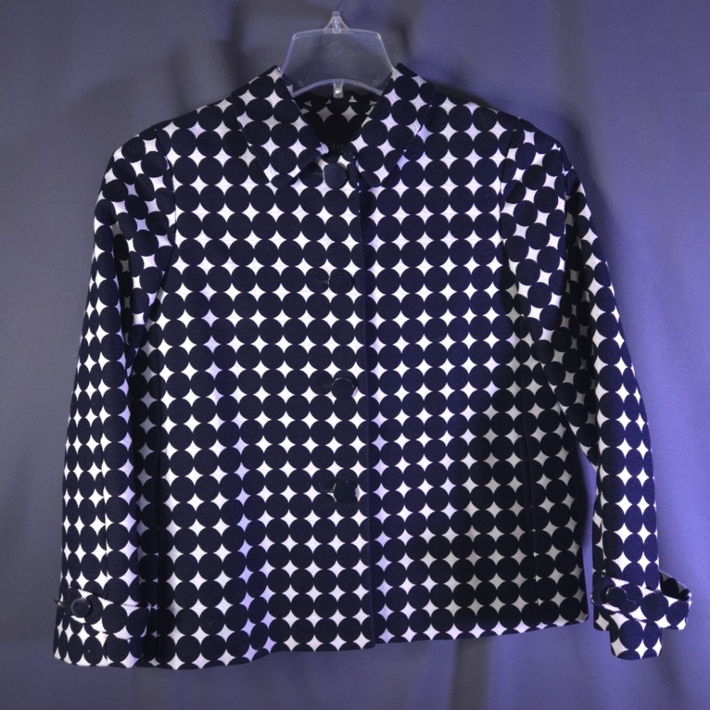 Talbots Circles Jacket Womens Size 8P Business Casual Office 100%‎ Cotton
